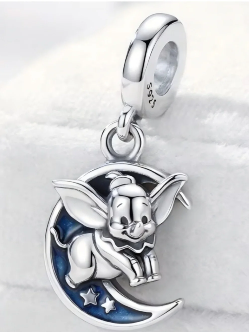 Blue Moon Sterling Silver Dumbo Charm Pendant